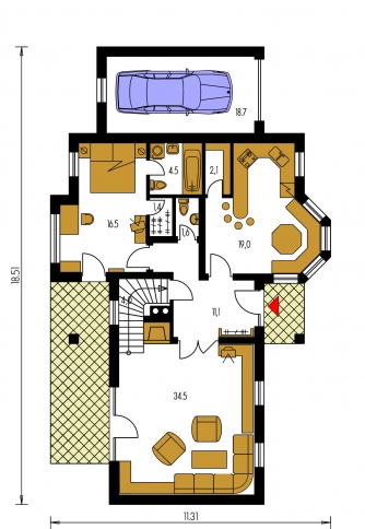 Floor plan of ground floor - HORIZONT 64
